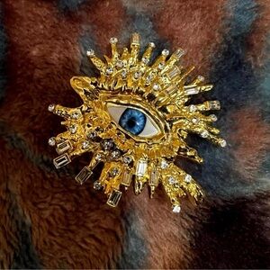 Surrealism Blue Eyes Baroque Eyes Adjustable Ring